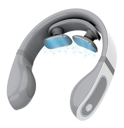 Electronic neck massager with multiple massage modes and heat function for neck pain relief