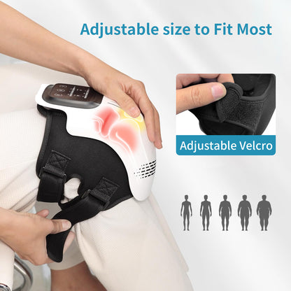 Knee massager with heat and vibration modes for joint pain relief and mobility support